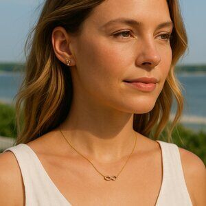 Infinite Love Yellow Gold Necklace - Sterling Silver - NWT